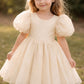 Adele in Antique Cream Flower Girl Dress