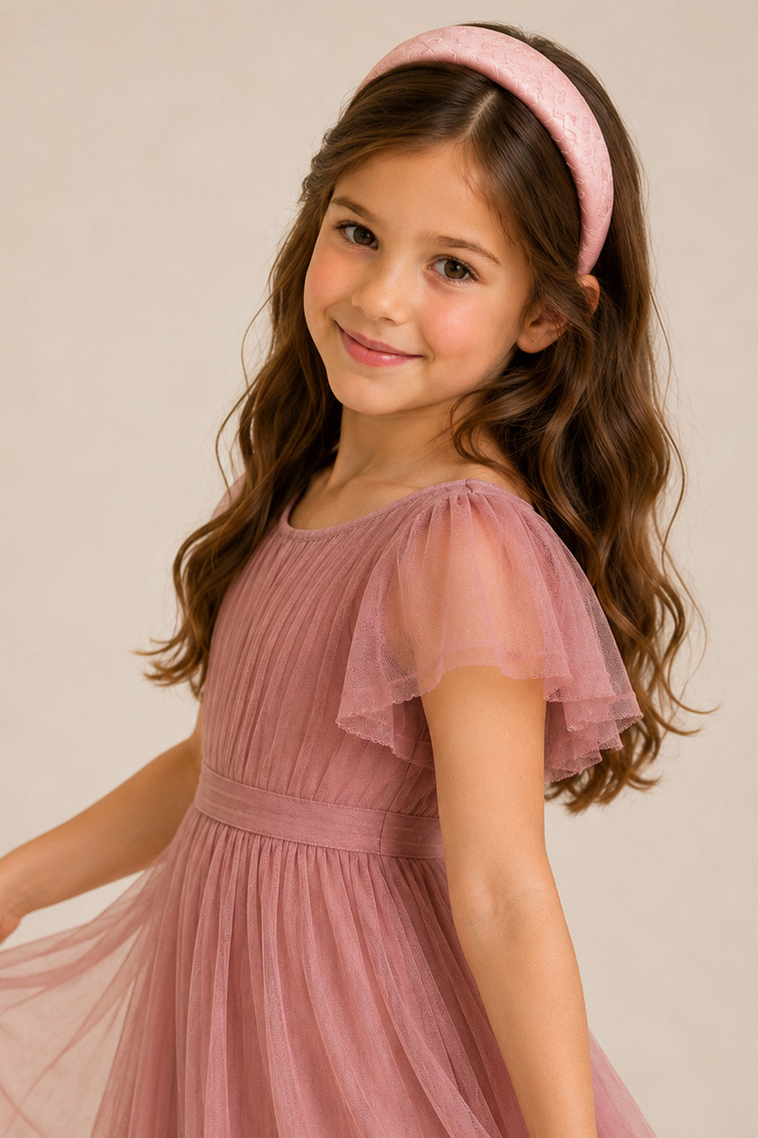 Amore Pink Headband in a Pink Satin Drawstring Bag.