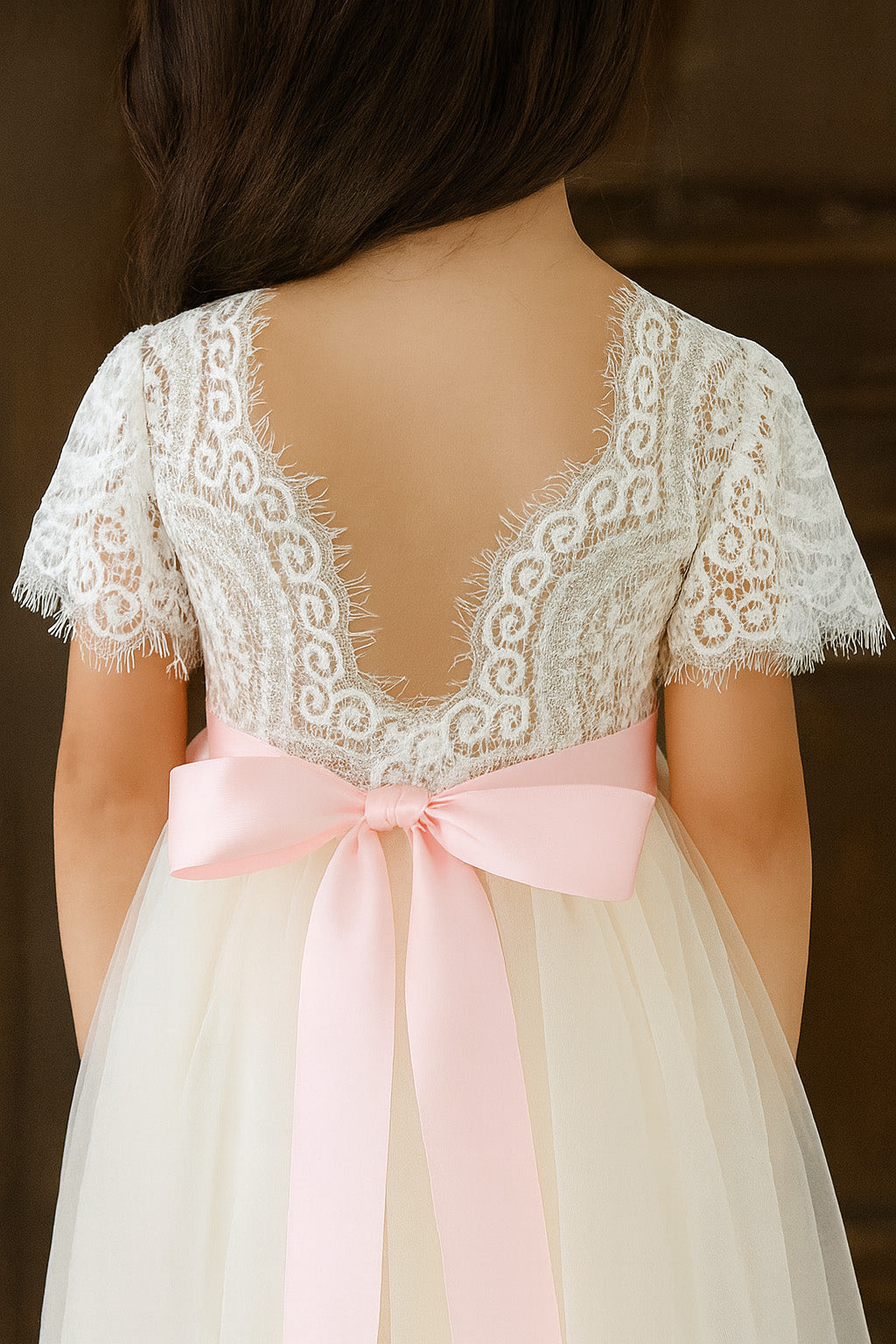 Anastasia in Ivory White ~ Party or Flower Girl Dress