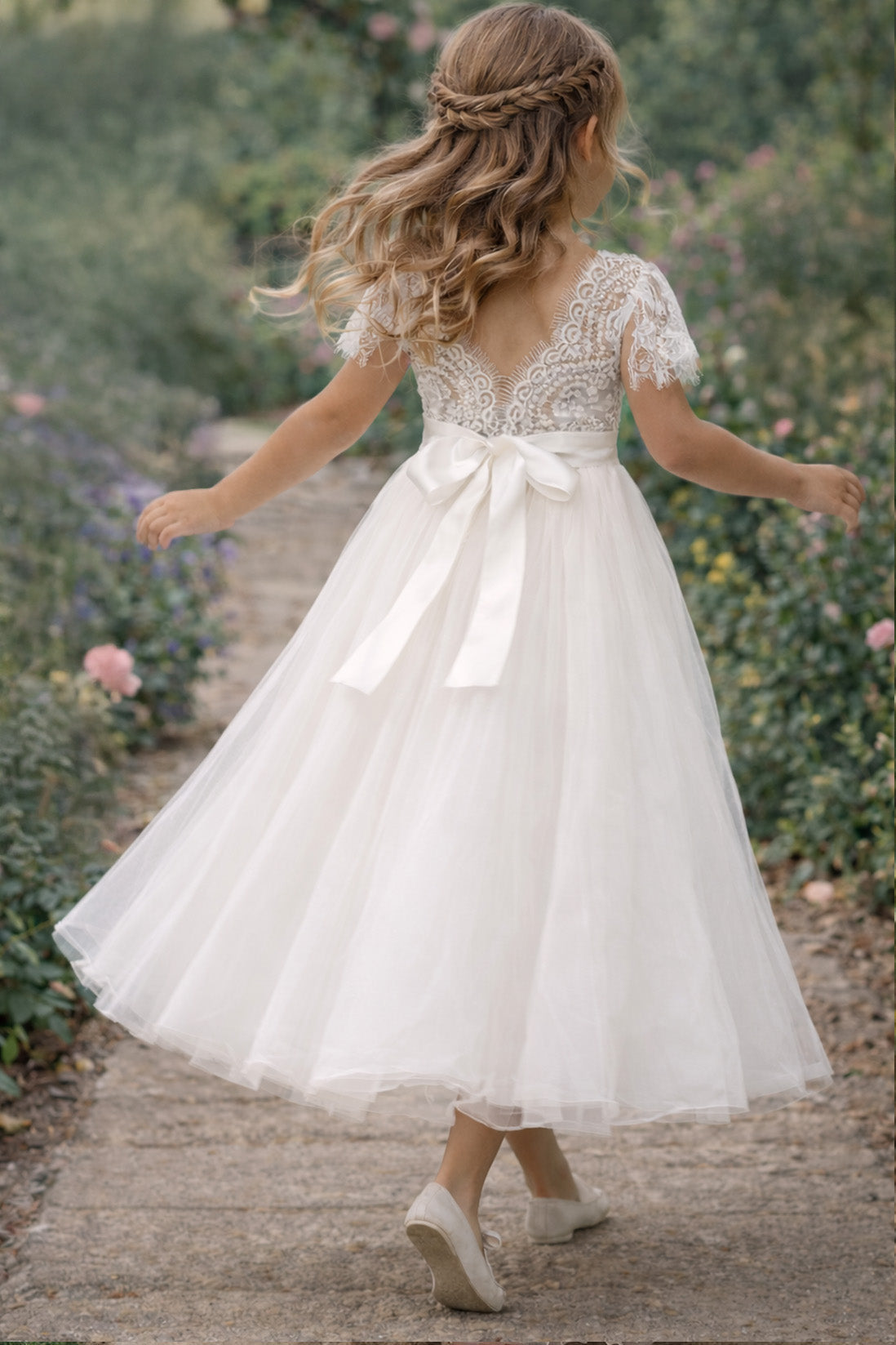 Anastasia in Ivory White ~ Party or Flower Girl Dress