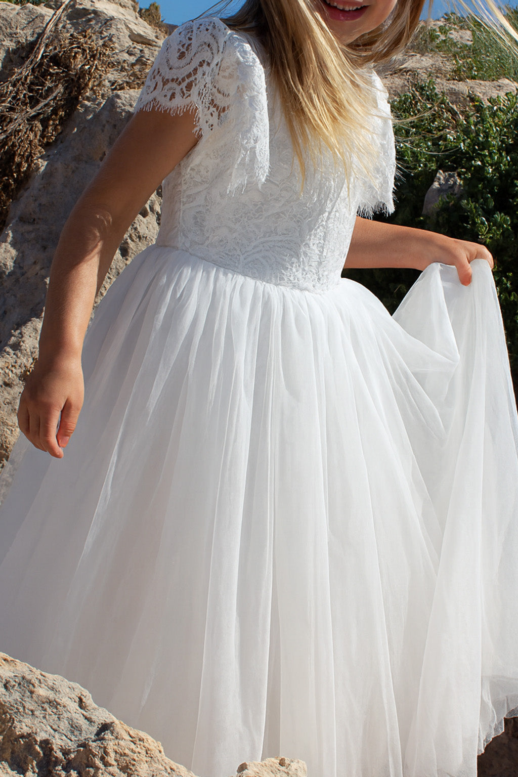 Anastasia in Ivory White ~ Party or Flower Girl Dress