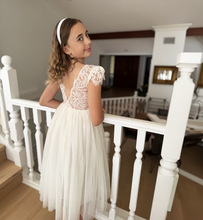 Blossom in Antique Cream ~ Party or Flower Girl Dress
