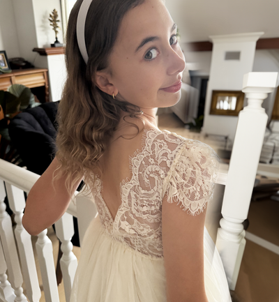 Blossom in Antique Cream ~ Party or Flower Girl Dress
