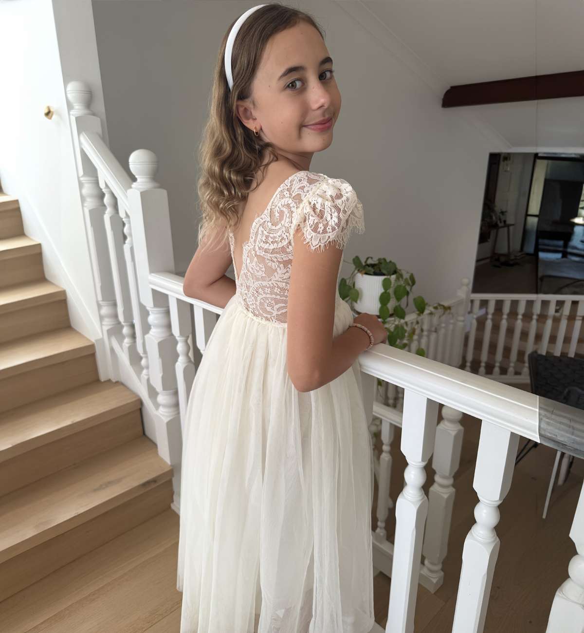 Blossom in Antique Cream ~ Party or Flower Girl Dress