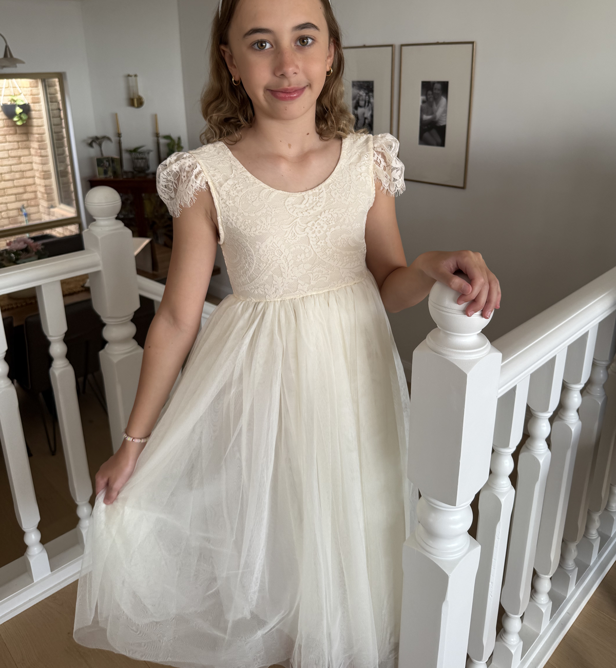 Blossom in Antique Cream ~ Party or Flower Girl Dress