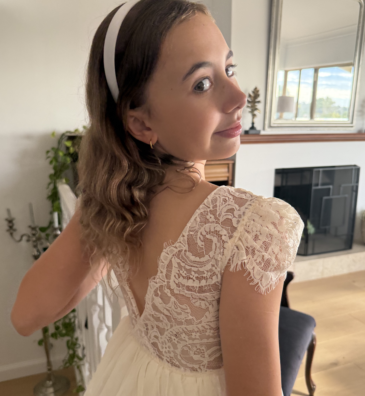 Blossom in Antique Cream ~ Party or Flower Girl Dress