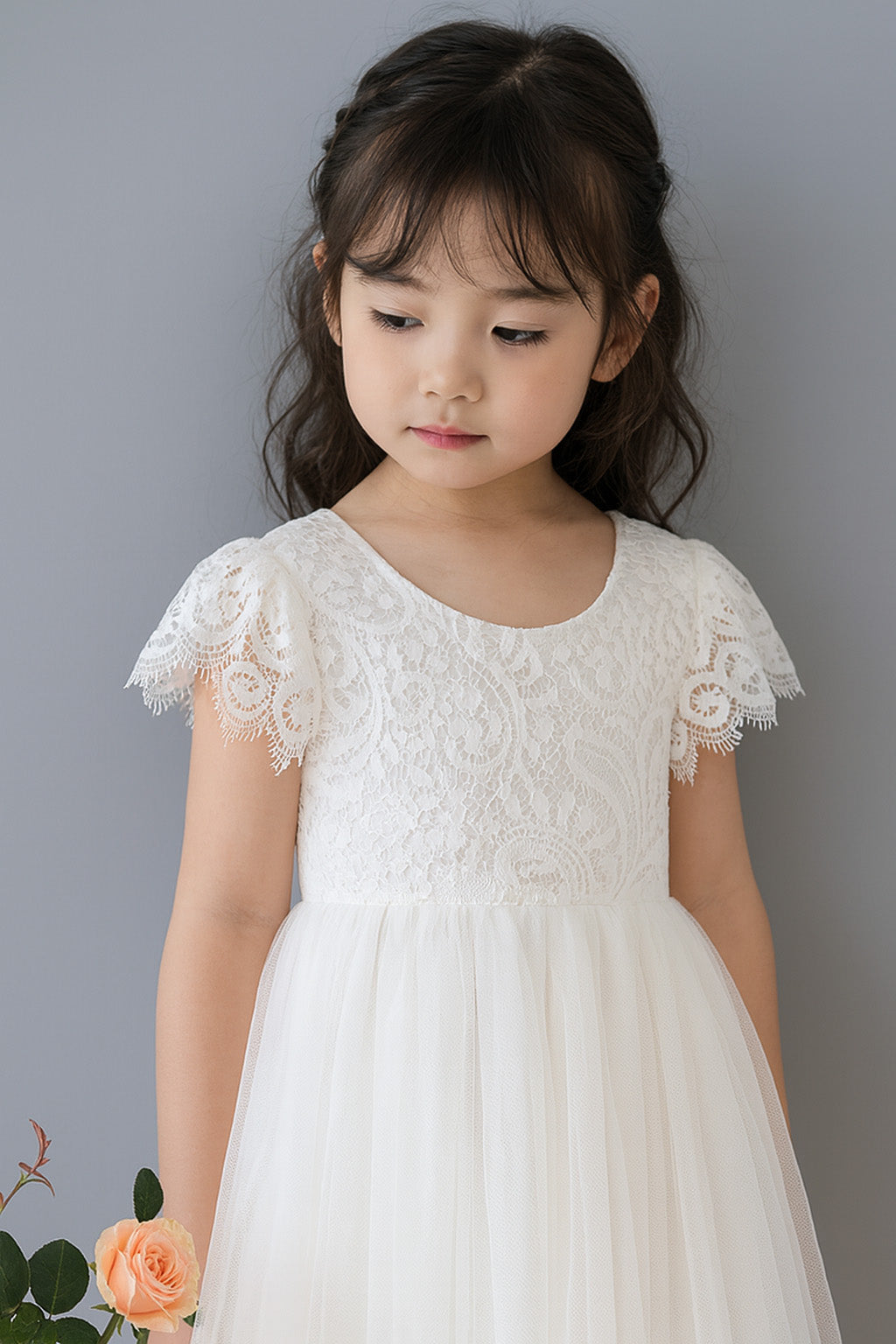 Anastasia in Ivory White ~ Party or Flower Girl Dress