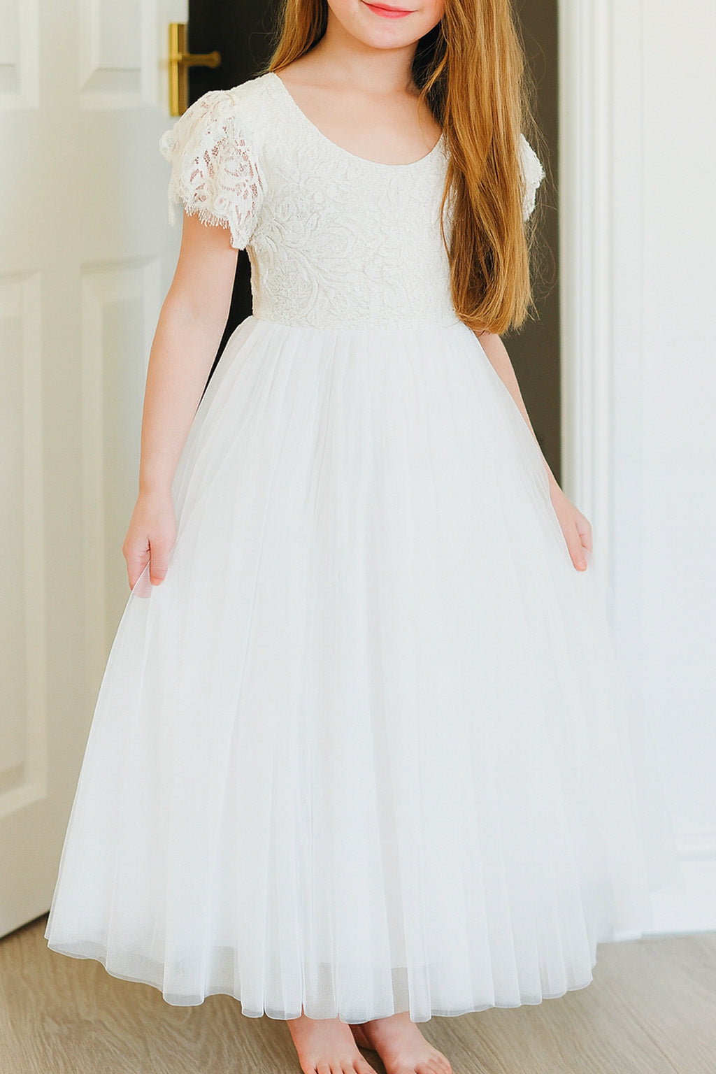 Anastasia in Ivory White ~ Party or Flower Girl Dress
