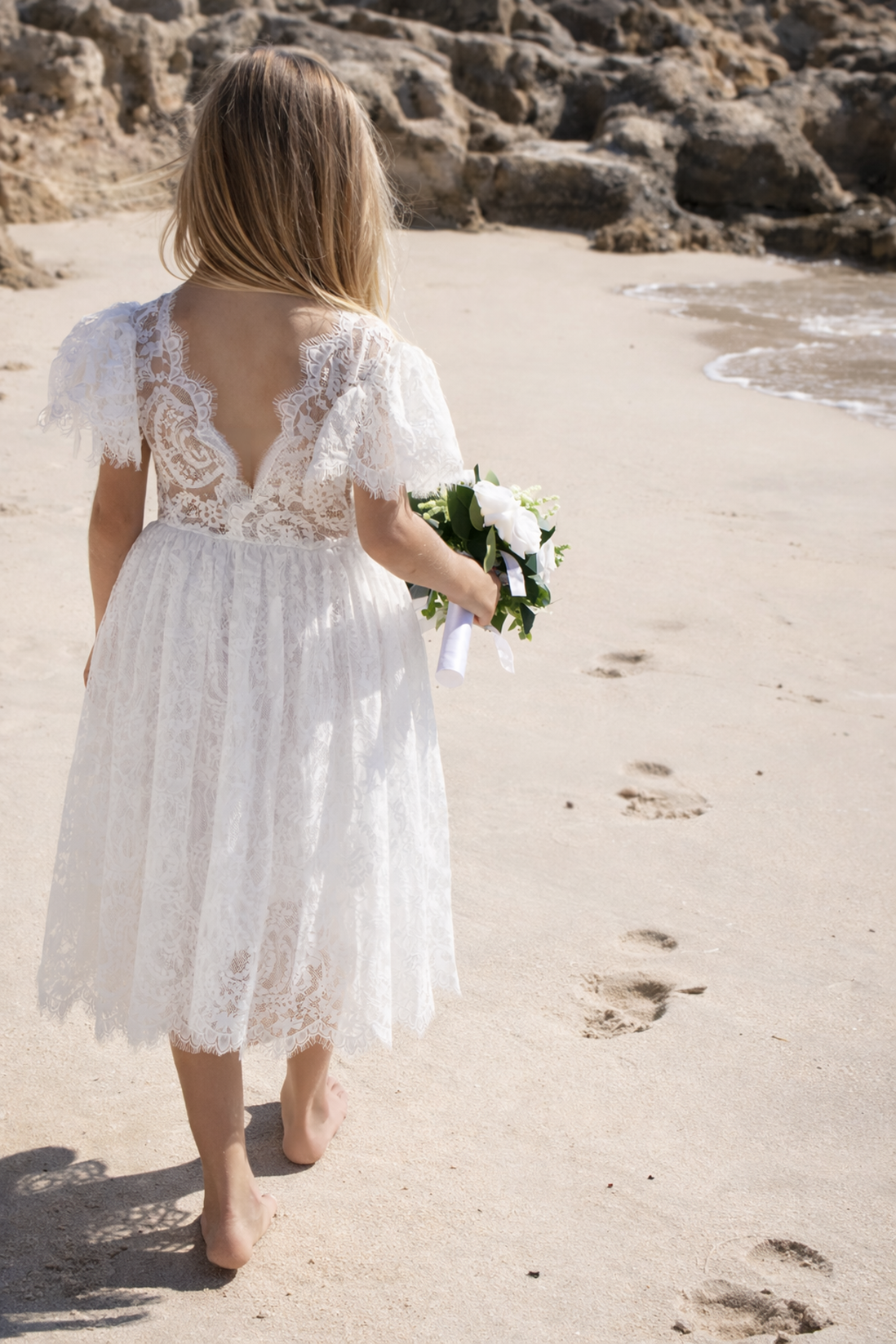 Anya in Ivory White ~ Party or Flower Girl Dress