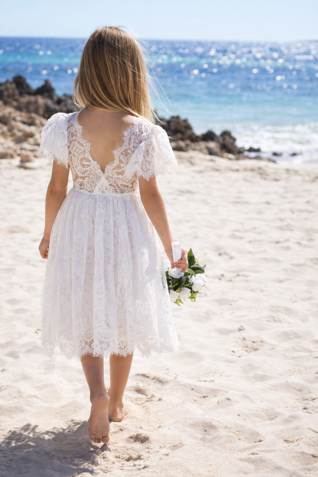 Anya in Ivory White ~ Party or Flower Girl Dress