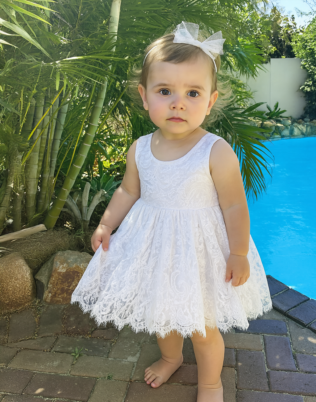 Ember in Ivory White (Baby + Toddler) ~ Party or Flower Girl Dress