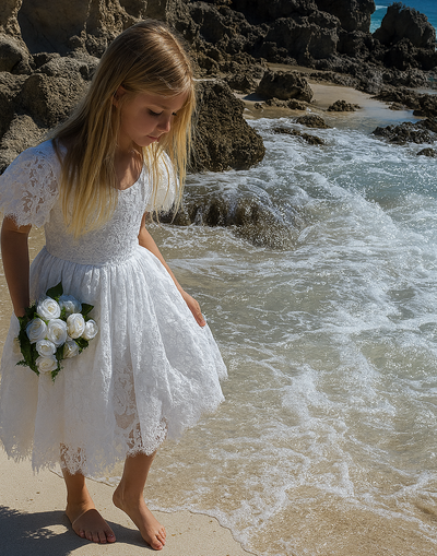 Anya in Ivory White ~ Party or Flower Girl Dress