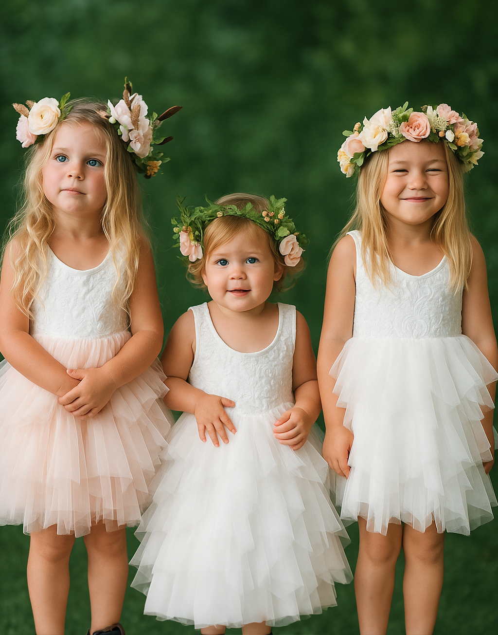 Aria in Ivory White Party or Flower Girl Dress