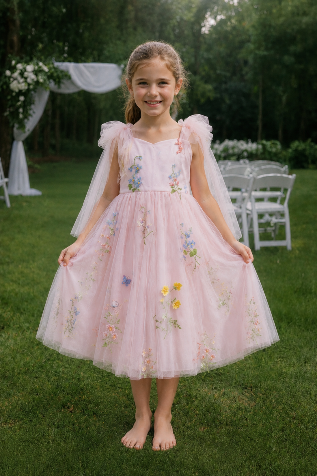 Athena ~ Blush Pink Party or Flower Girl Dress