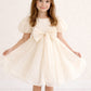 Adele in Antique Cream Flower Girl Dress