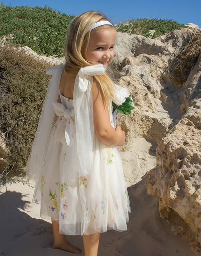 Athena ~  Ivory White Party or Flower Girl Dress