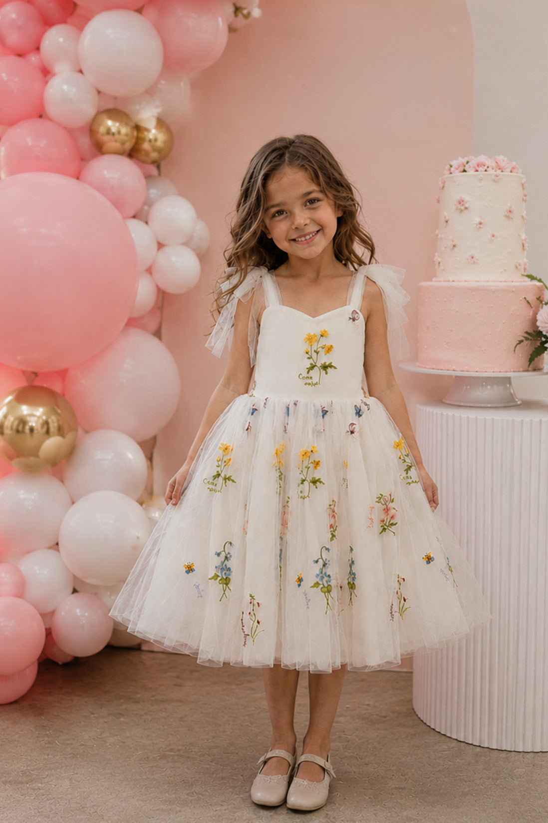 Athena ~  Ivory White Party or Flower Girl Dress