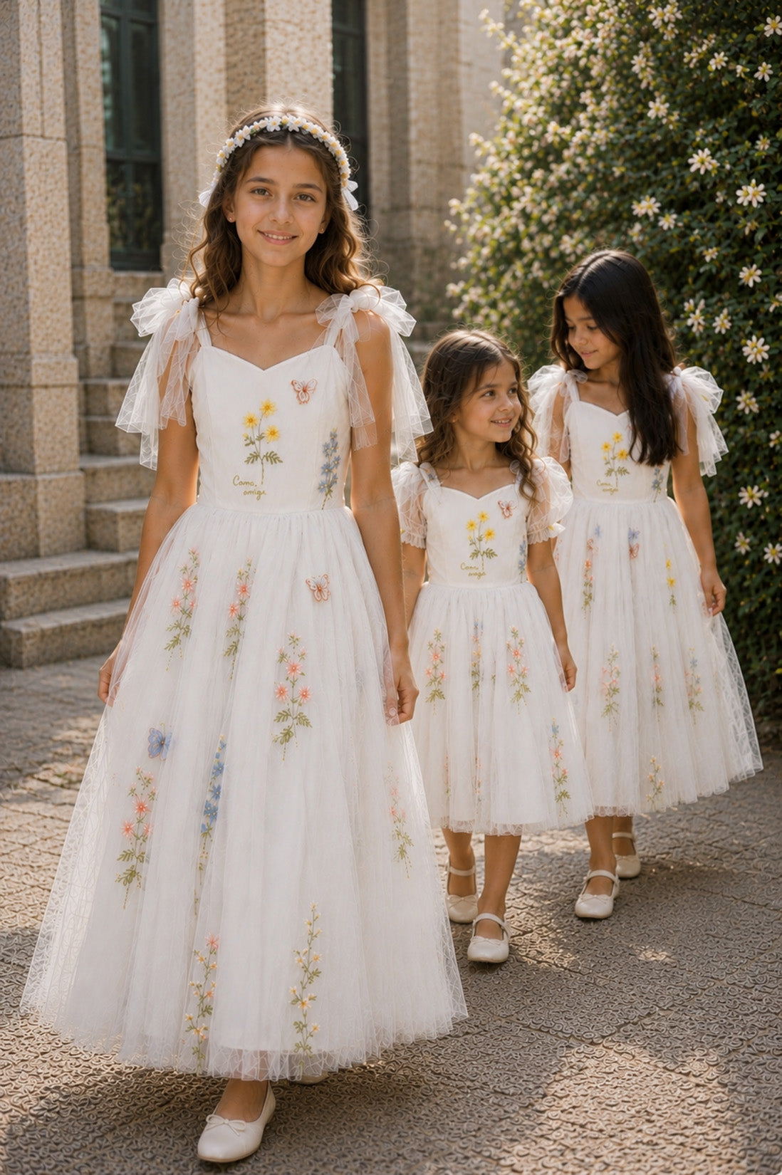 Athena Full Length ~ Ivory White Party or Flower Girl Dress
