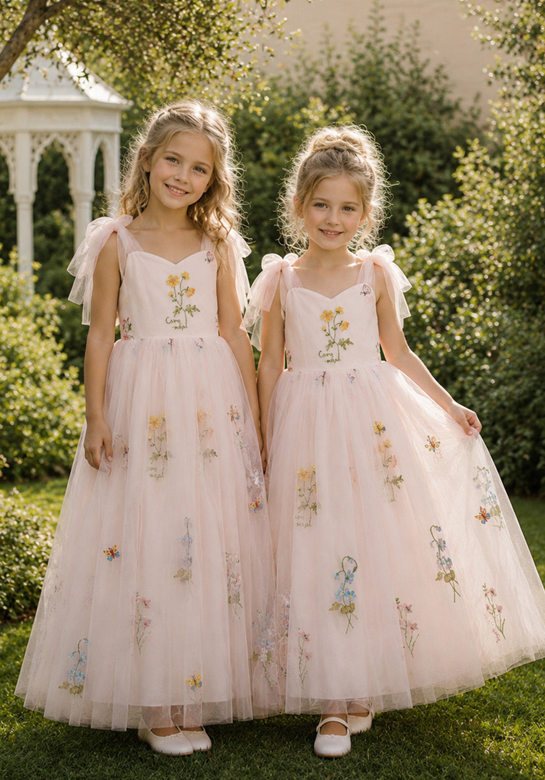 Athena Full Length ~ Blush Pink Party or Flower Girl Dress
