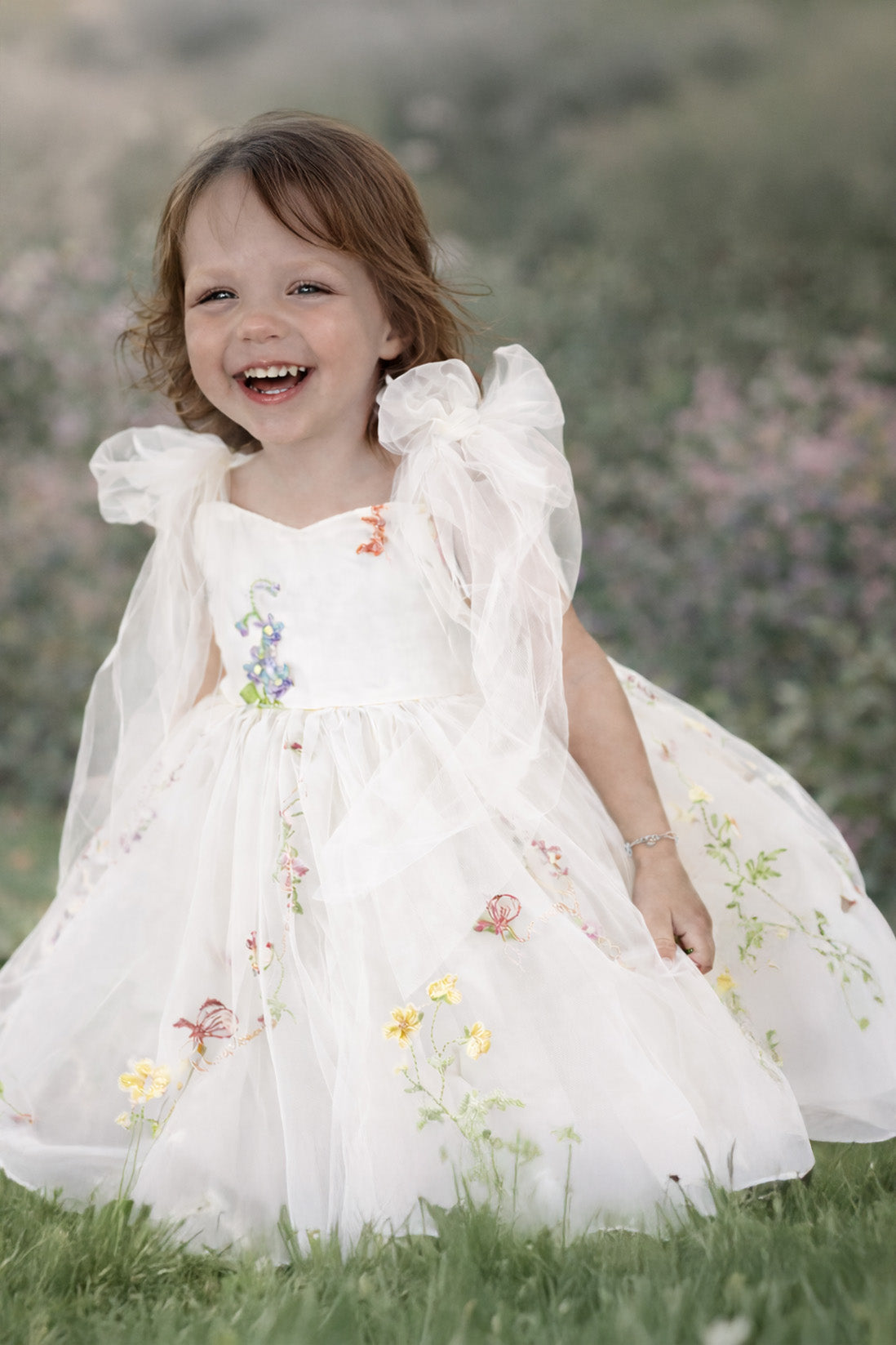 Athena ~  Ivory White Party or Flower Girl Dress