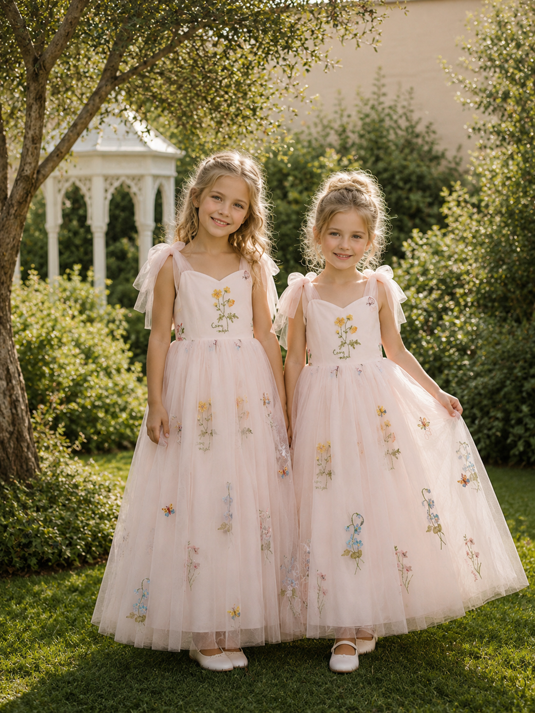 Athena Full Length ~ Blush Pink Party or Flower Girl Dress