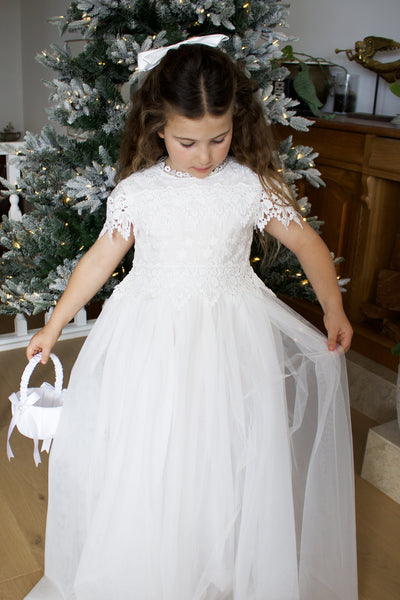Audrey in Ivory White ~ Party or Flower Girl Dress