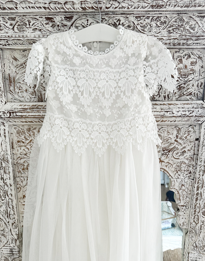 Audrey in Ivory White ~ Party or Flower Girl Dress