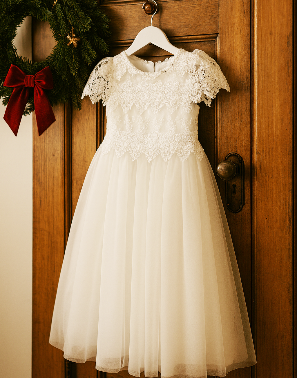 Audrey in Ivory White ~ Party or Flower Girl Dress