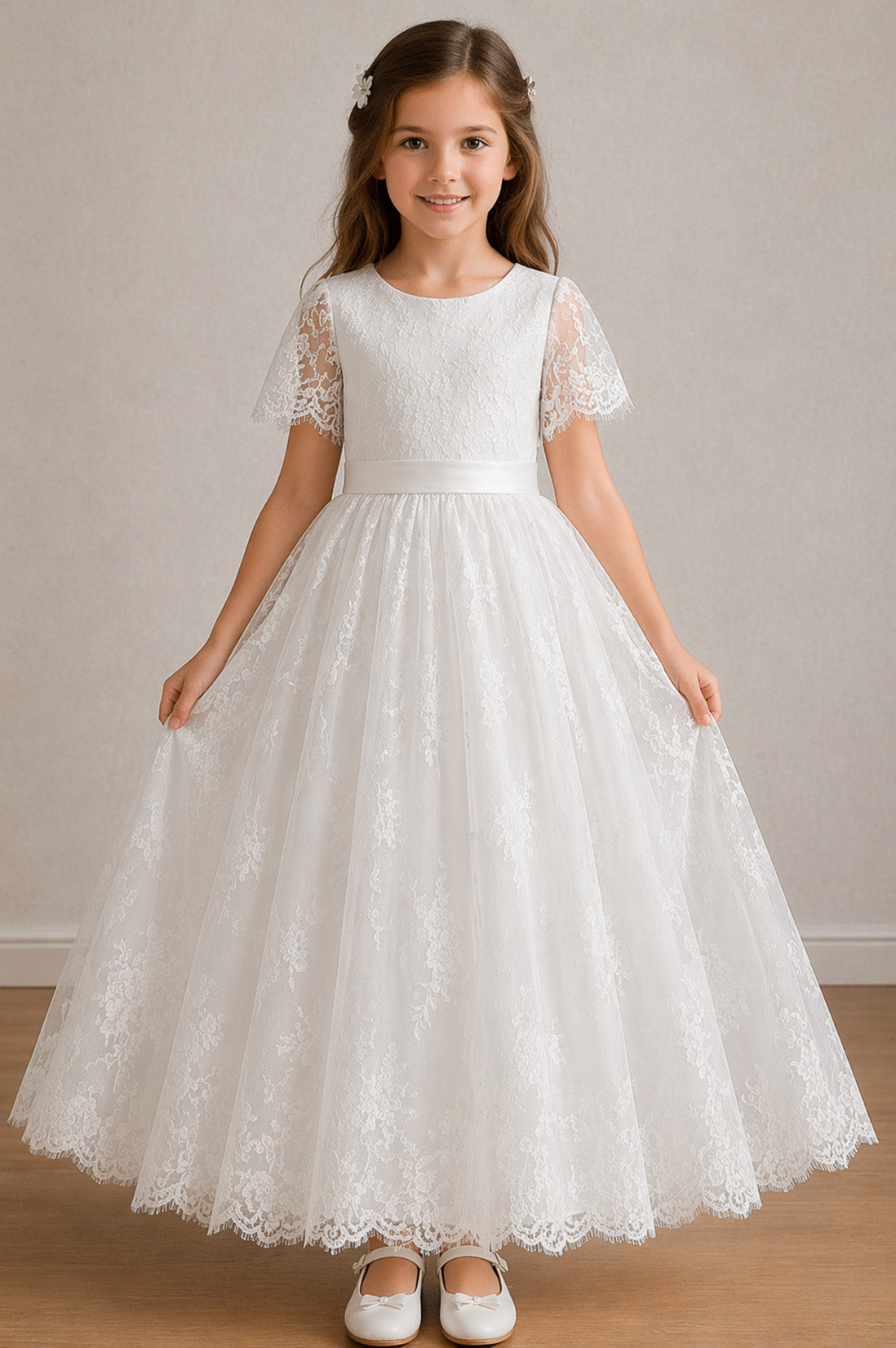Bella Ivory White - Flower Girl or Ceremonial Dress