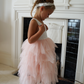 Bess in Blush/Apricot Luxurious Tulle Flower Girl | Party Dress