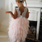 Bess in Blush/Apricot Luxurious Tulle Flower Girl | Party Dress