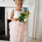 Bess in Blush/Apricot Luxurious Tulle Flower Girl | Party Dress