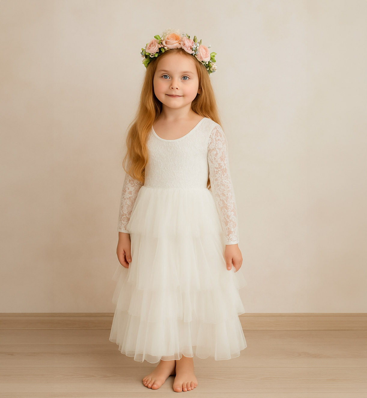 Coco in Ivory ~ Luxurious Tulle Flower Girl | Party Dress