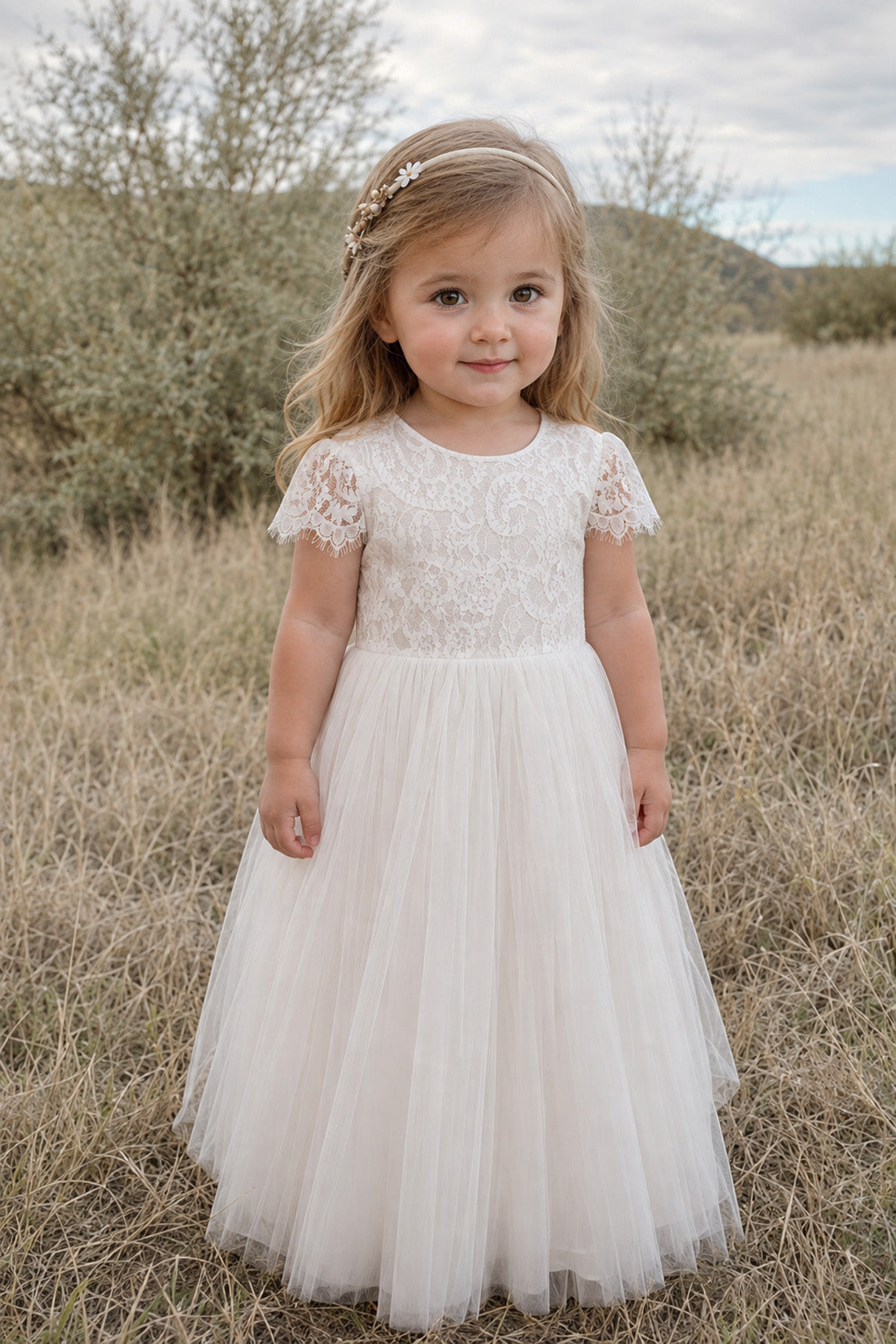 Blossom in Ivory White ~ Flower Girl or Party Girl Dress