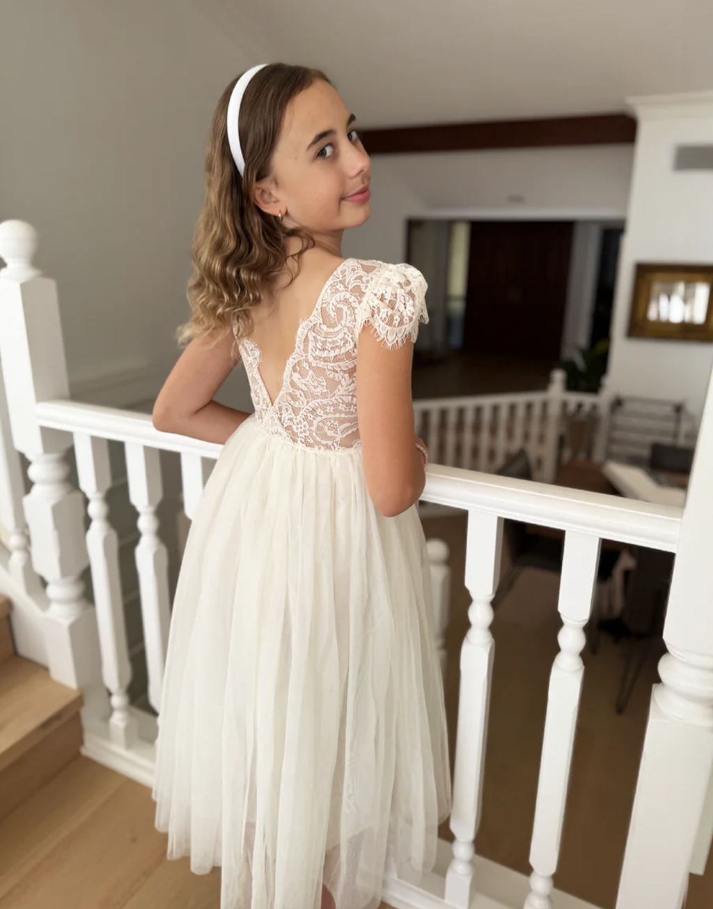 Blossom in Antique Cream ~ Party or Flower Girl Dress