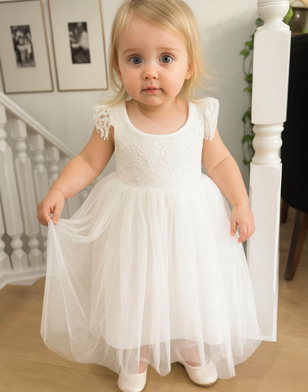 Blossom in Ivory White (Baby + Toddler)  ~ Flower Girl or Party Girl Dress