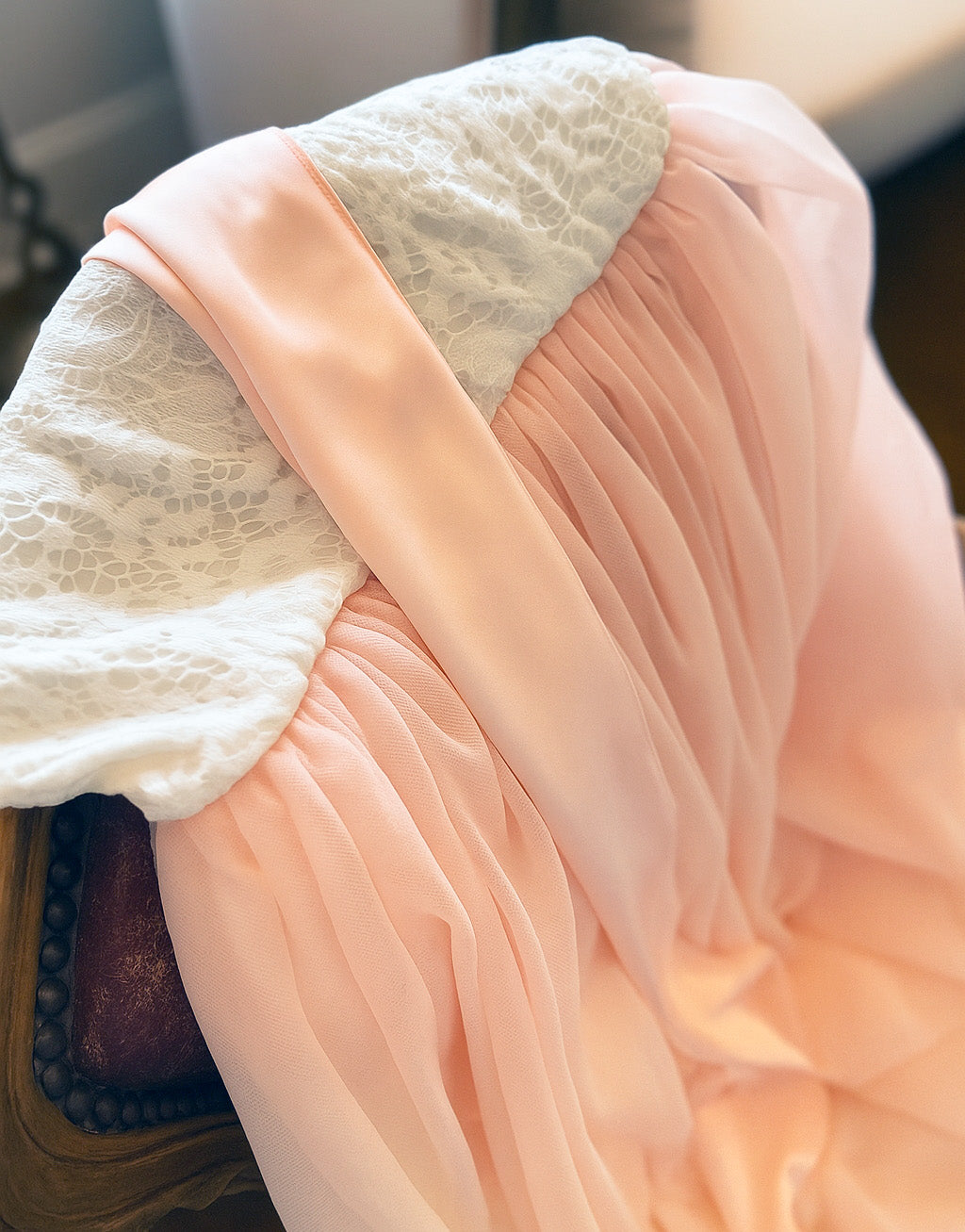 Satin Sash in Blush/Apricot - Flower Girls