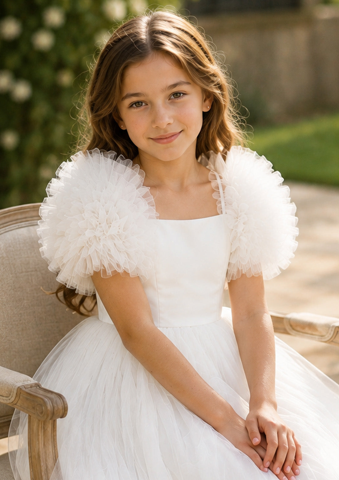 Belle ~ Ivory White Tulle Bolero