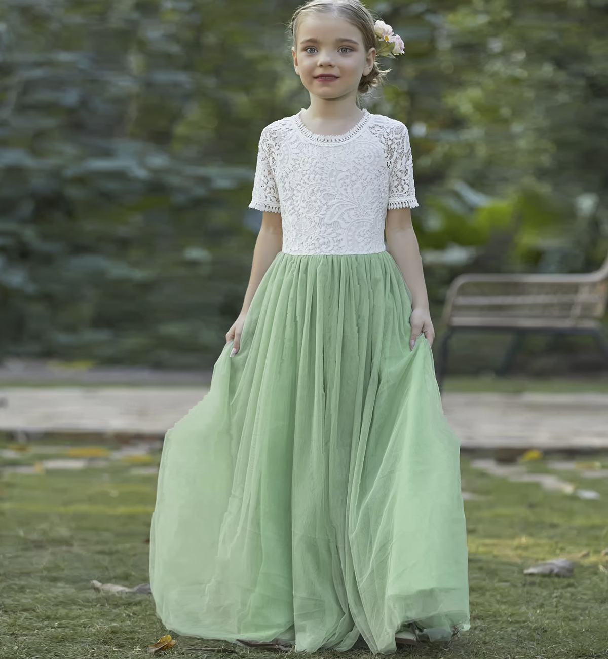 Bonnie in Apple Green ~ Party or Flower Girl Dress