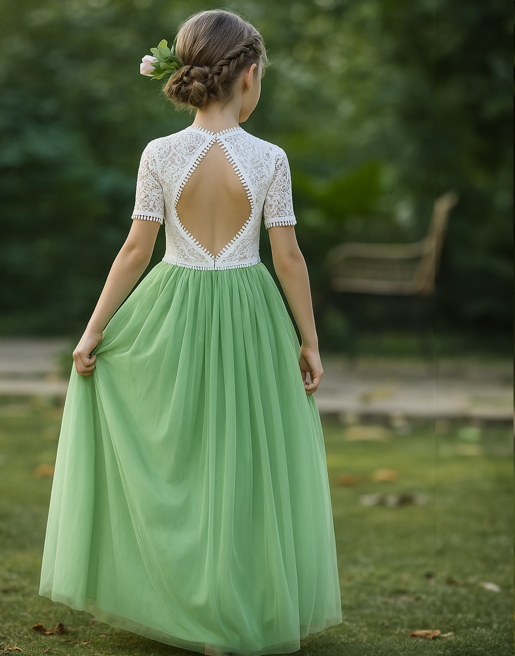 Bonnie in Apple Green ~ Party or Flower Girl Dress