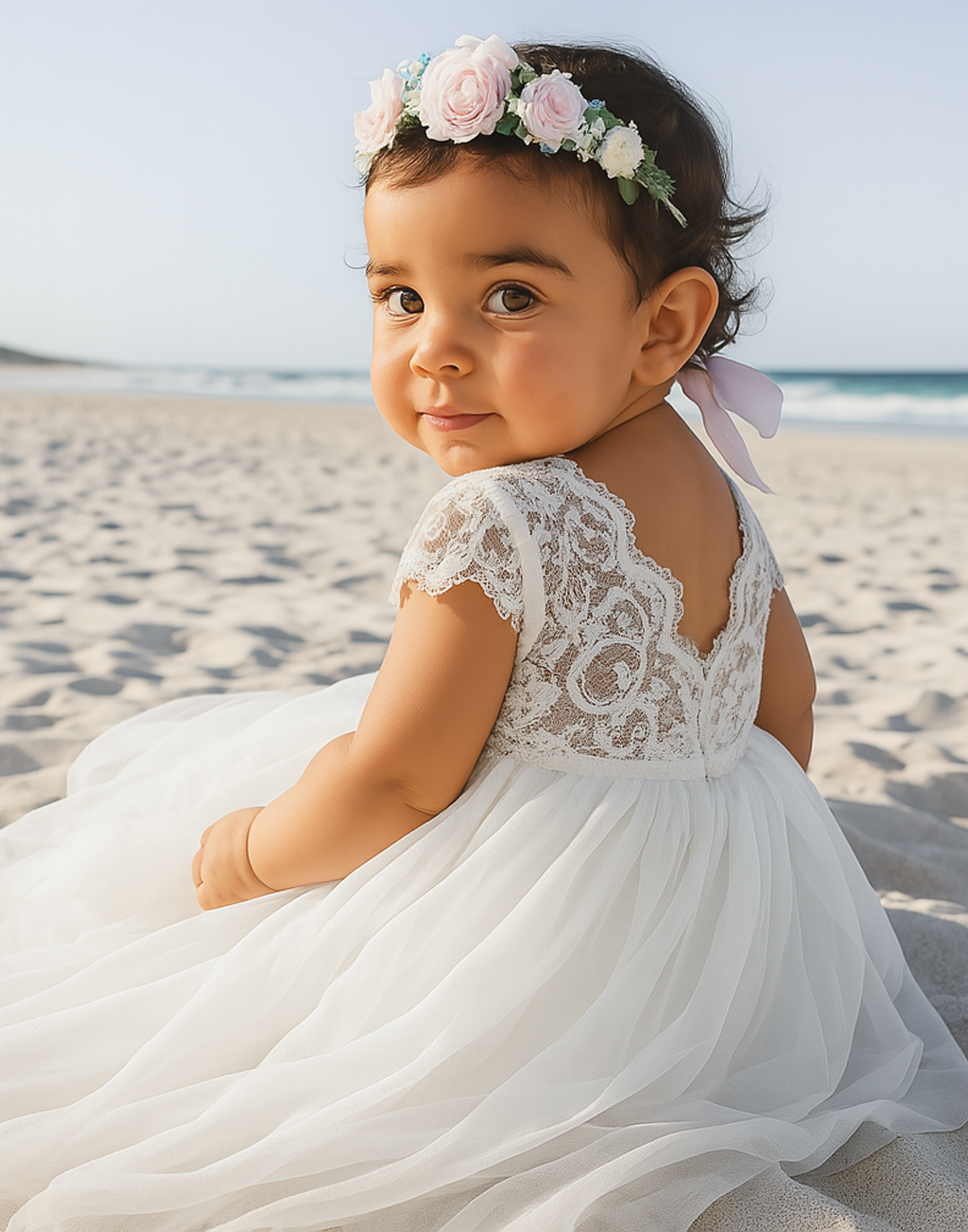 Blossom in Ivory White (Baby + Toddler)  ~ Flower Girl or Party Girl Dress