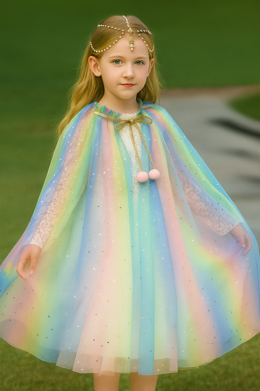 Unicorn Cape ~ A Perfect Christmas Gift For Girls with a Pink Satin Drawstring Bag