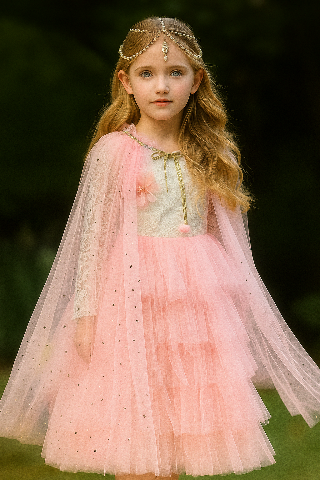 Posey Cape ~ A Perfect Christmas Gift For Girls with a Pink Satin Drawstring Bag