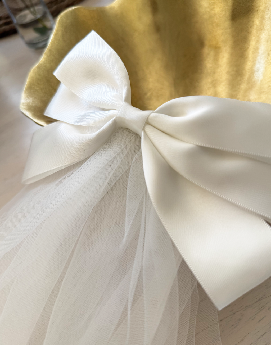 Catherine Communion Barrette (Ages 3 upwards) with a pink satin drawstring bag.