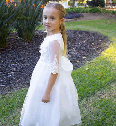 Celeste - White Communion on Flower Girl Dress