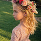 Thea  Flower Crown + Pink Satin Drawstring Bag - Ages 6 + upwards.