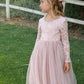 Celestial in Dusty Rose ~ Party or Flower Girl Dress with Flower Sash