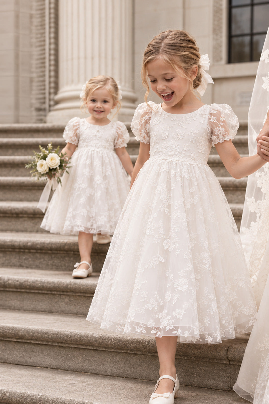 Estelle in Ivory White ~ Party or Flower Girl Dress