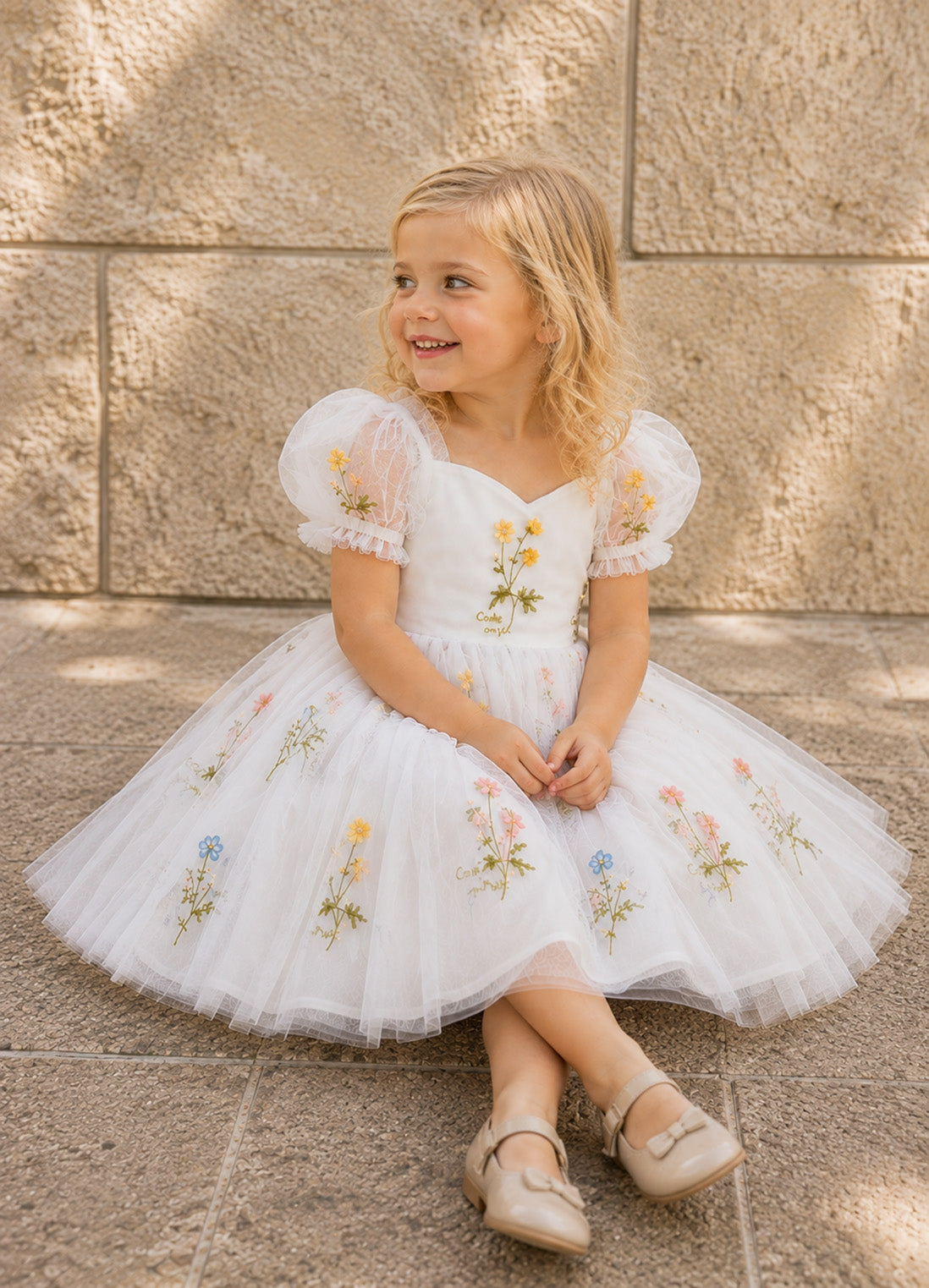 Charlee in Ivory White ~ Flower Girl /Party Dress