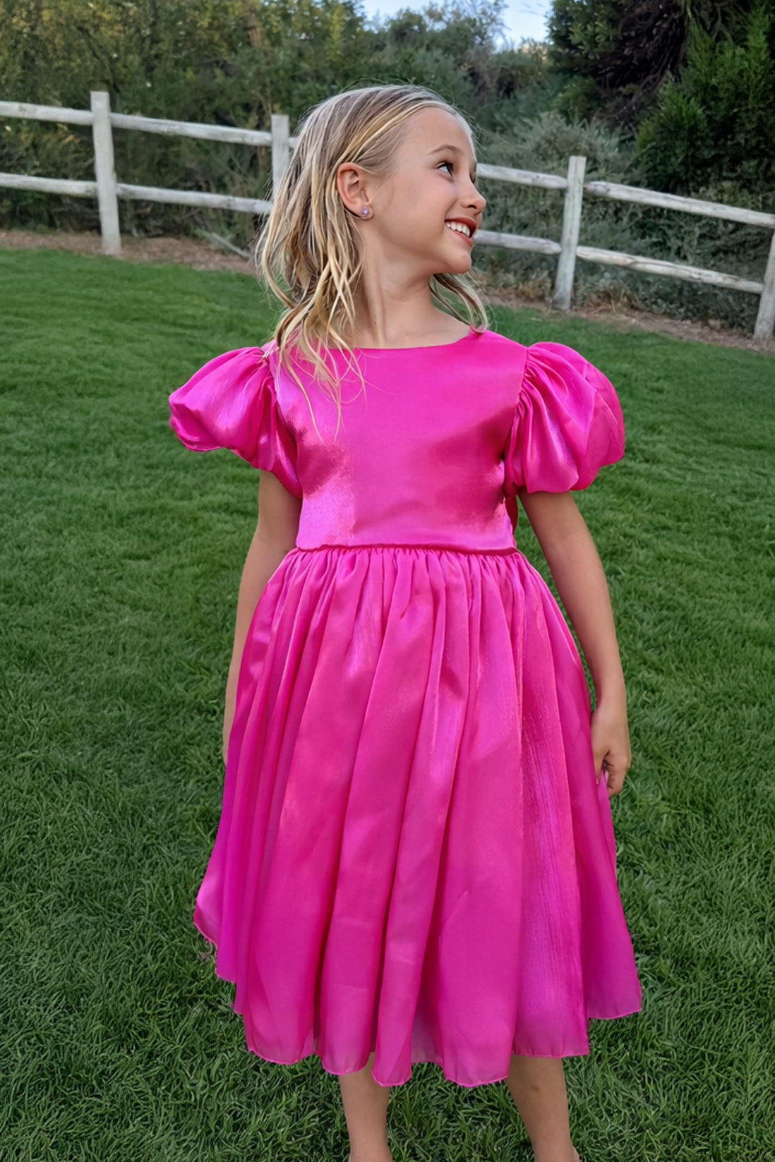 Cinnamon in Fuchsia Party Girl or Flower Girl Dress